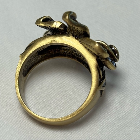 Heidi Daus Swarovski Crystal Ring “Perennial Favorite” Blue and Green Size 9 - Picture 4 of 9